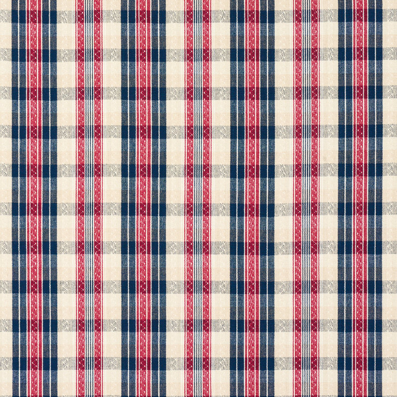 Tissu Fonda, Rouge / bleu marine