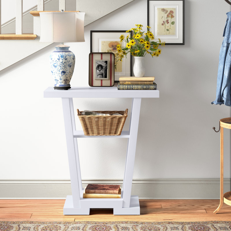 Carce 31.5" Console Table with Shelves, White