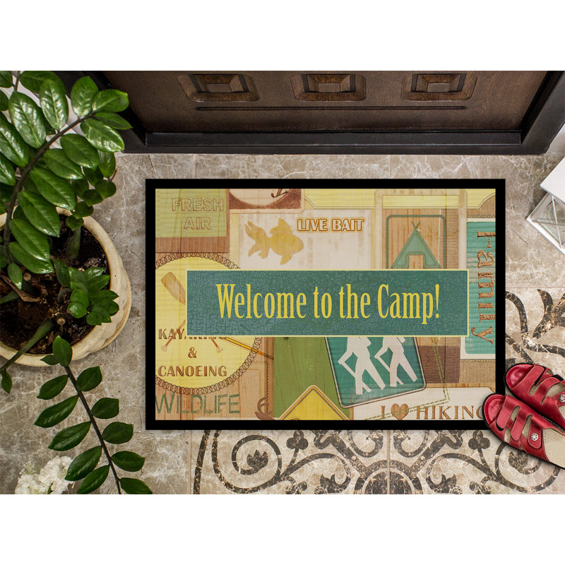 Tapis de porte d’intérieur anti-dérapante welcome to the camp, Rectangle 2 pi x 3 pi