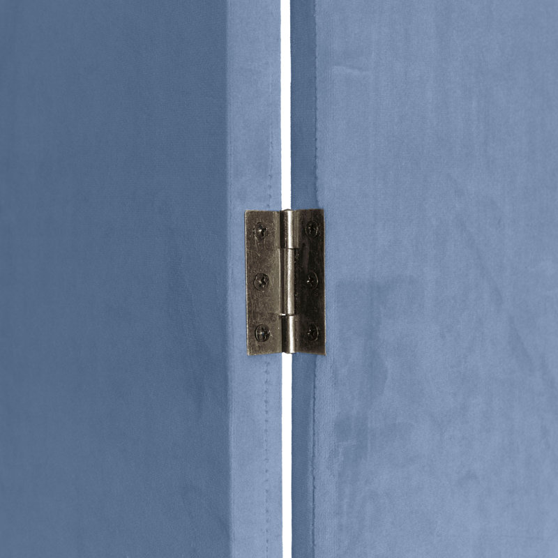 Cloison pliante en velours 3 panneaux Wayt, Bleu
