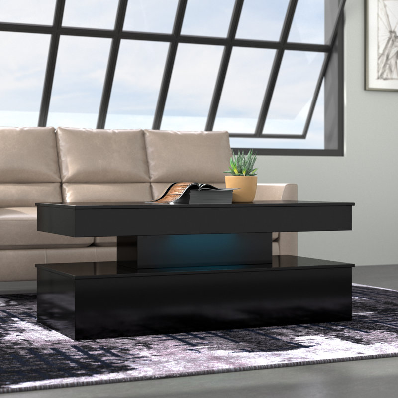 Table basse avec rangement Ardath, Noir