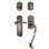 Nostalgic Warehouse Meadows Plate S Grip Handleset with Single Cylinder Deadbolt and Swan Lever