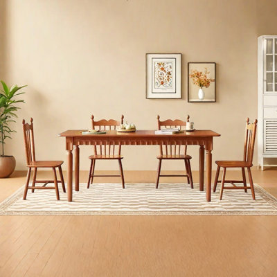 French retro dining table and chair combination