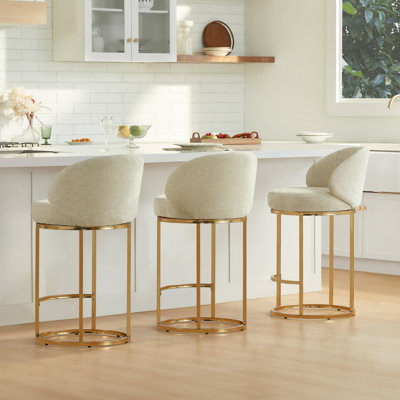 Upholstered Swivel Counter Height Bar Stools Set