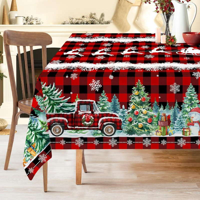 Nappe de Noël carrée - décorations de fête de Noël pour la maison