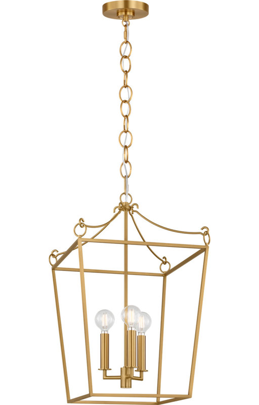 Carlyle Lantern, Burnished Brass, 87" H x 13.75" W  x 13.75" D, 3