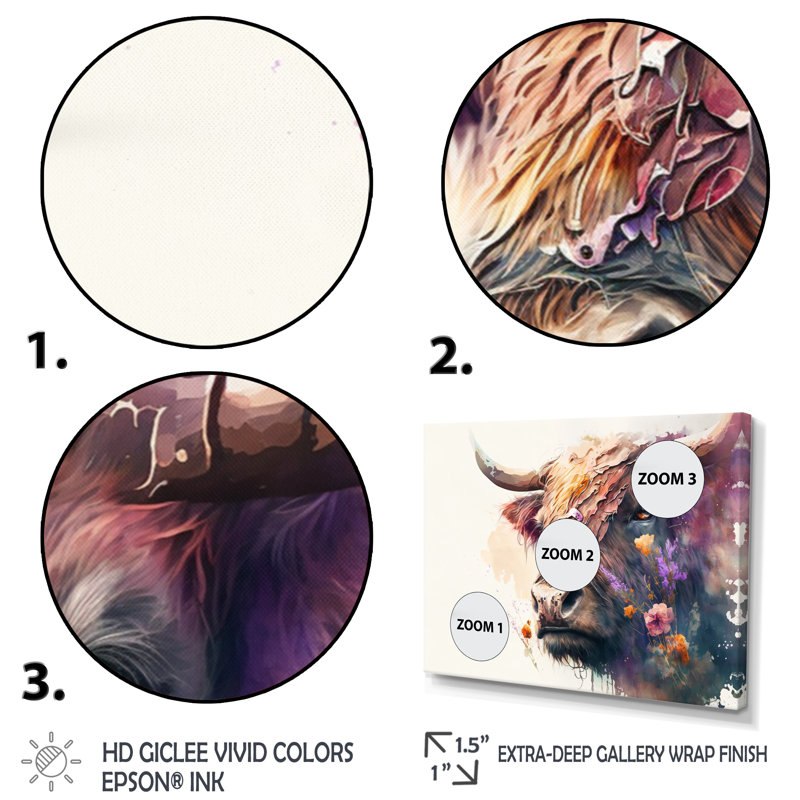 Buffalo in the Wild I - reproduction sur toile, L 32 po x H 16 po, Toile tendue