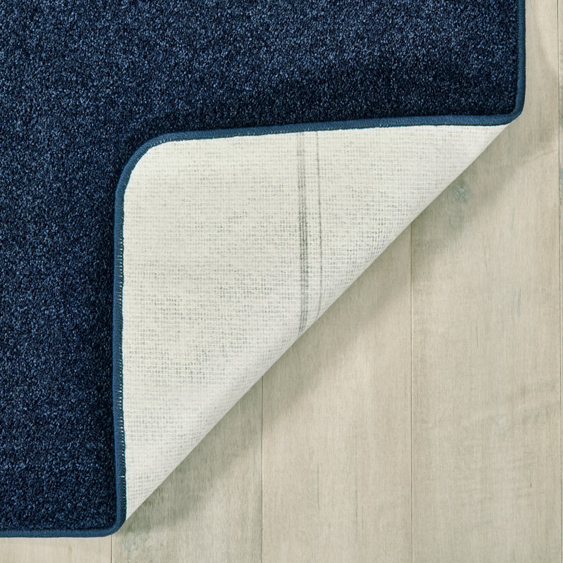 KIDPlush Solids Tufted Deep Sea Blue Area Rug, Rectangle 8'4" x 12'