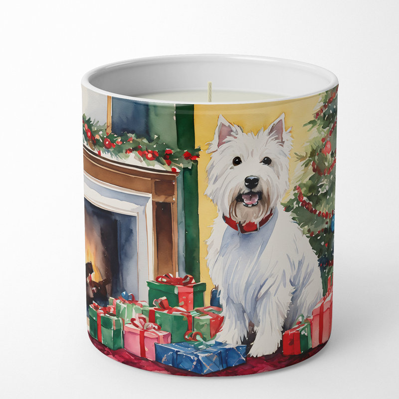 Bougie de Noël parfumée avec support en céramique