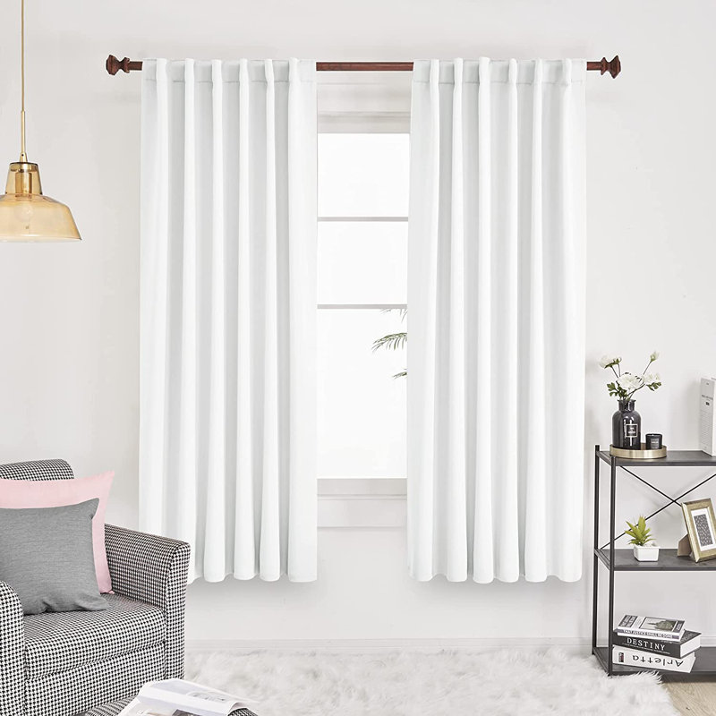 Harue Curtain Pair, 52" W x 72" L, White