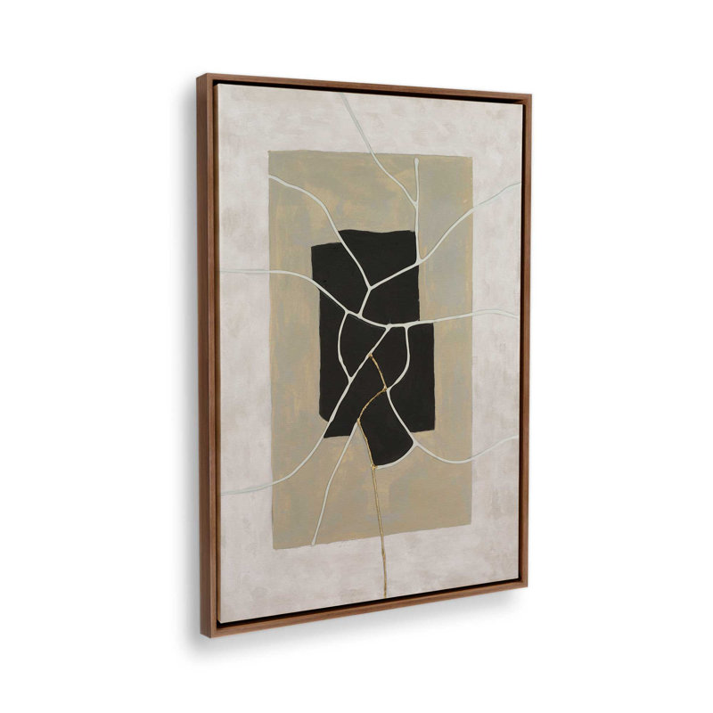 Impression sur toile «transit plan IV» par Michael Willett, Brun, «Floater», reproduction encadrée sans passe-par