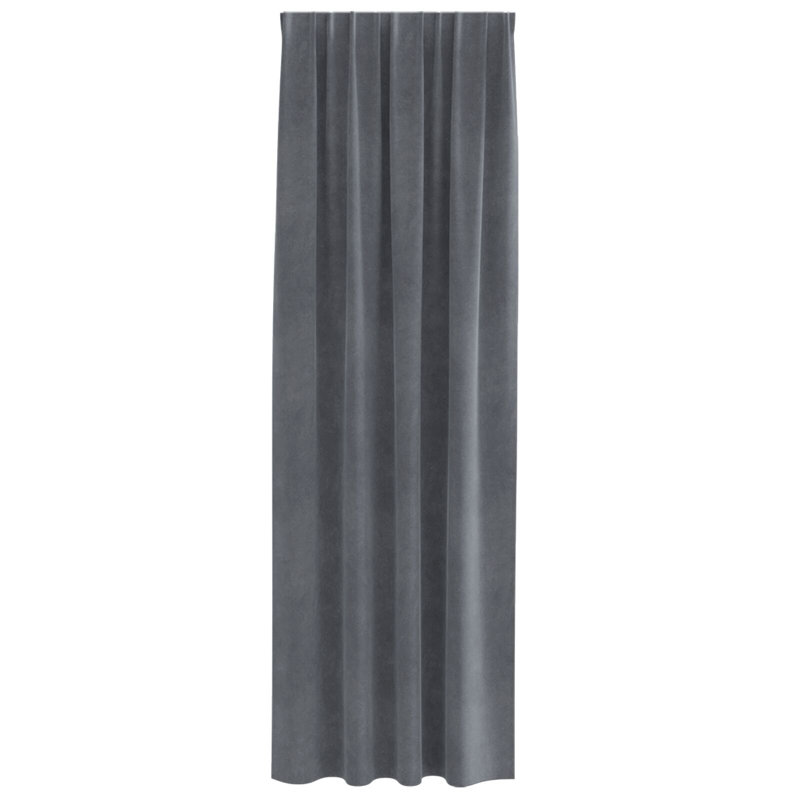 Curtains Polyester 140Cm Sound-Absorbing, 140cm Width x 225cm Drop, Light Grey