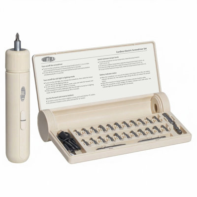 Ensemble de tournevis électrique sans fil Wattrex 4V - couple élevé 8 Nm, 24 embouts en acier, lumière DEL, charge USB-C pour l'assemblage des meubles et la réparation de la maison
