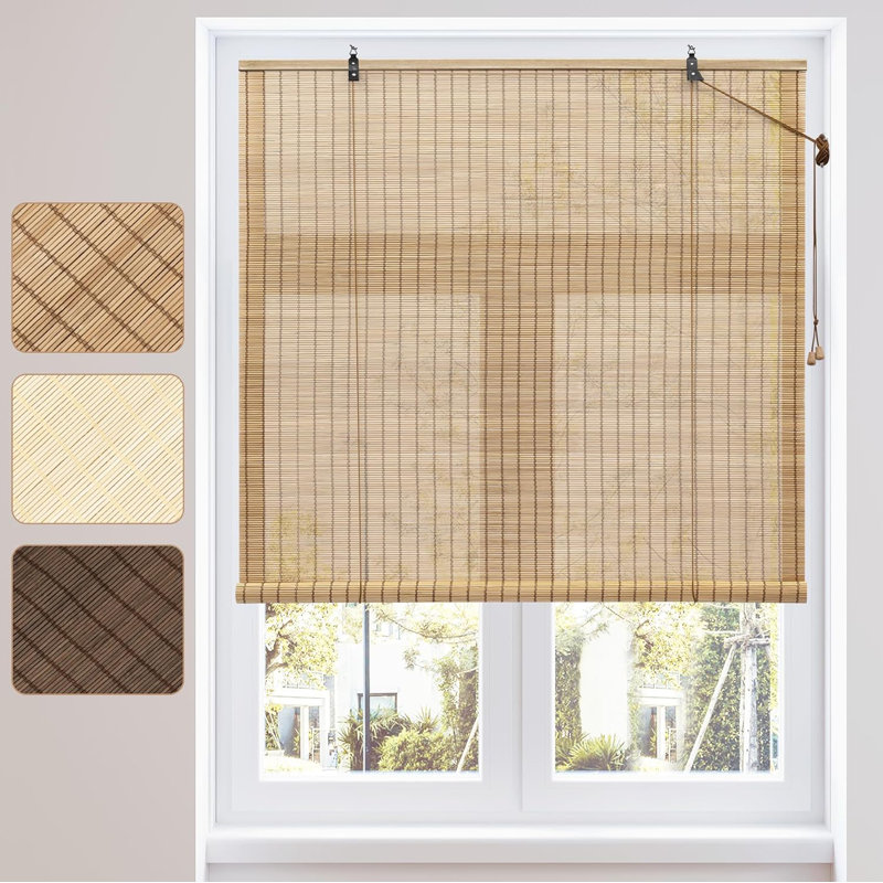 Bamboo Roll-Up Shade, 120cm W x 160cm L, Brown