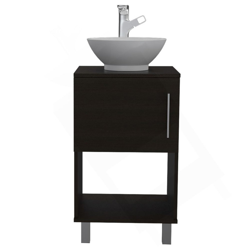 Ensemble de meuble-lavabo simple pour salle de bain, noir