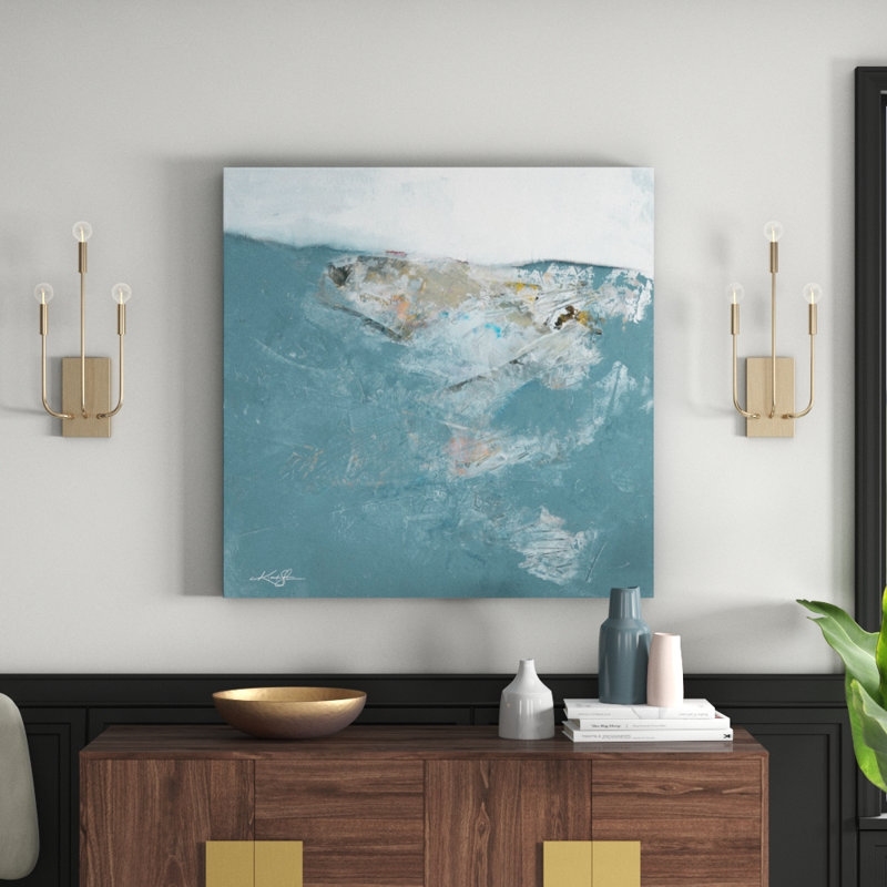 Oliver Ayem - Painting on Canvas, 61cm H x 61cm W, Timber Floater Frame