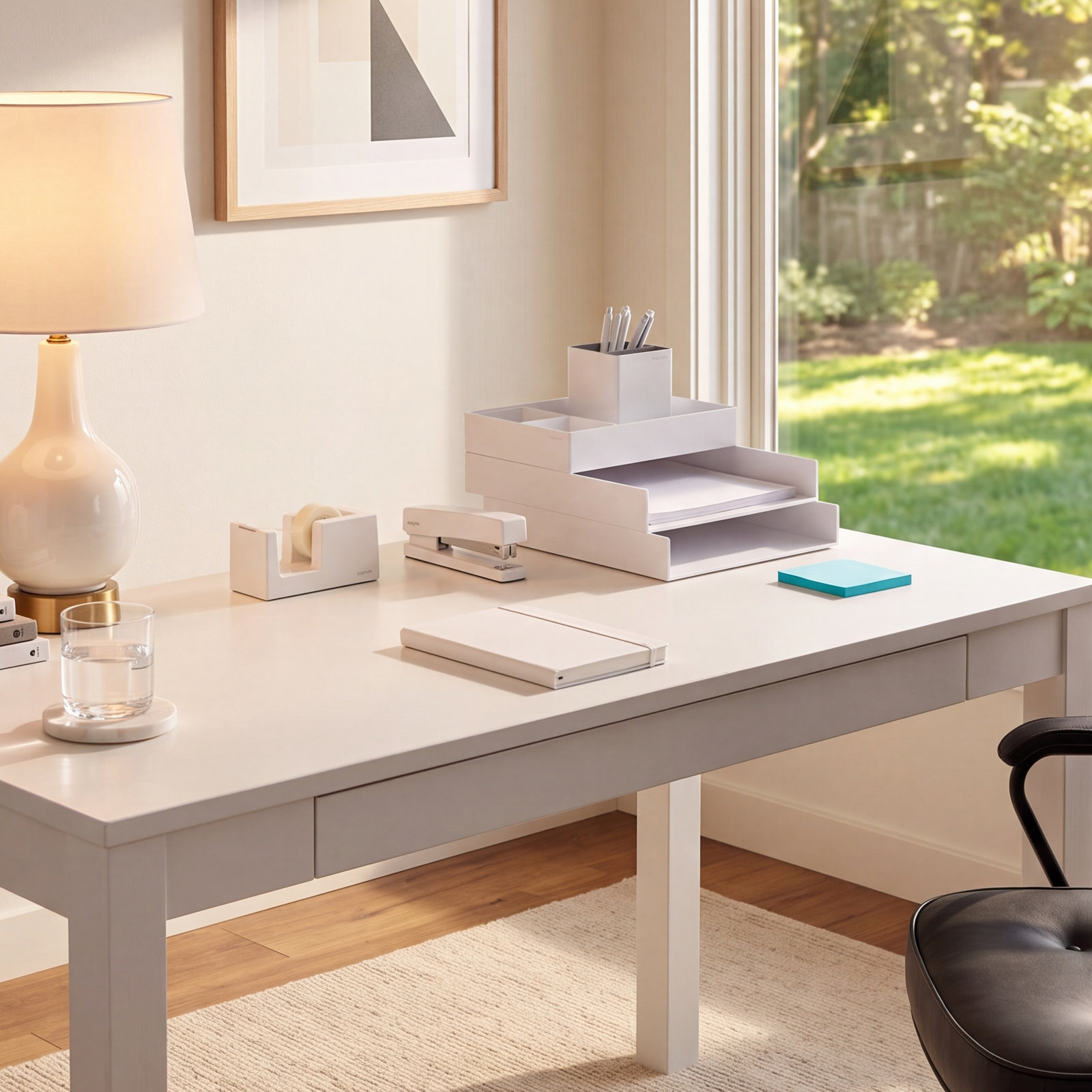 Dream Desk Plastic Desk Organizer, White