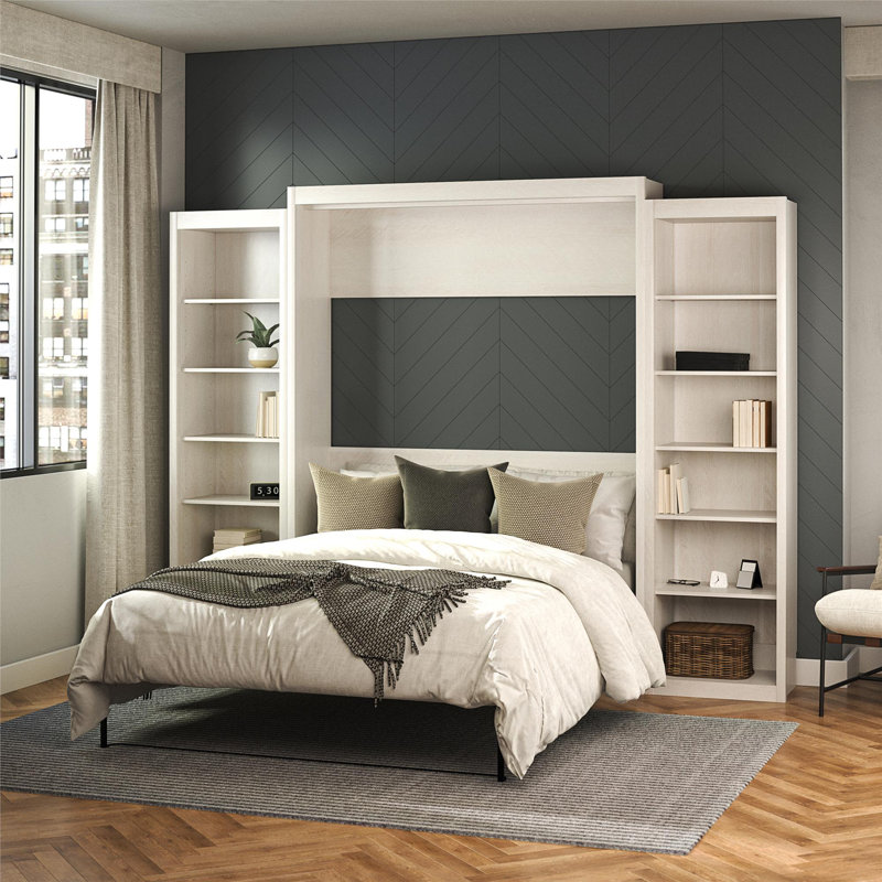 Wexford Murphy Bed with Storage Bookcases | Space-Saving