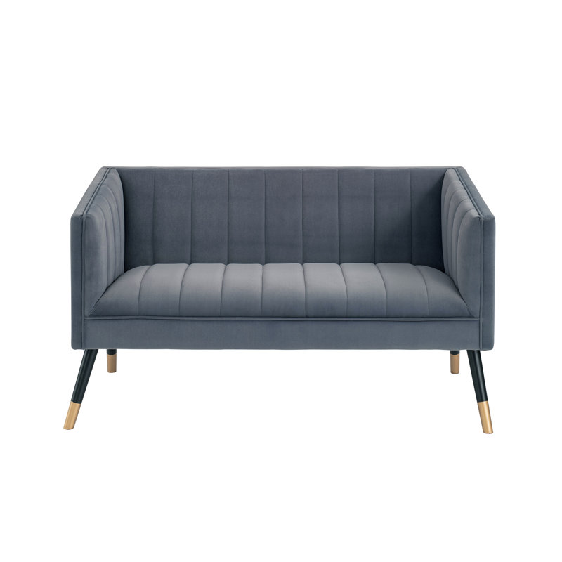 Vard 2 Seater Velvet Loveseat, Navy
