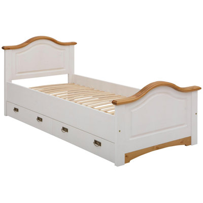 Lesniak EU Single - 90 X 200 Cm Solid Wood Storage Bed
