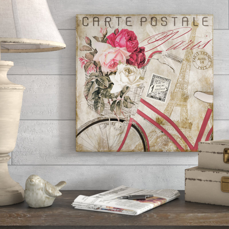 « postale paris i », impression sur toile tendue, H 14 po x l 14 po x P 2 po