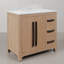 Graelyn Meuble-lavabo simple rectangulaire avec comptoir en marbre blanc de Carrare