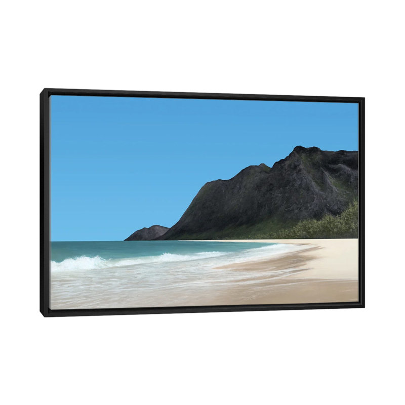 Chaleur tropicale - reproduction d'art murale - toile encadrée, 60" x 40", Framed Canvas, Black