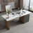 Gray + Coffee + Gold Rectangular Sintered Stone + Manufactured Wood + Stainless Steel with 3 drawers desk-118734290-118734292