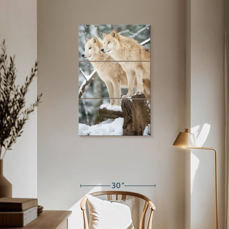 Brampt Two Wolves, 57" H x 36" W