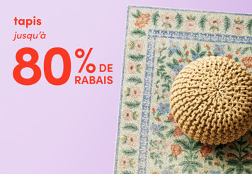 Area rugs up to 80% off.