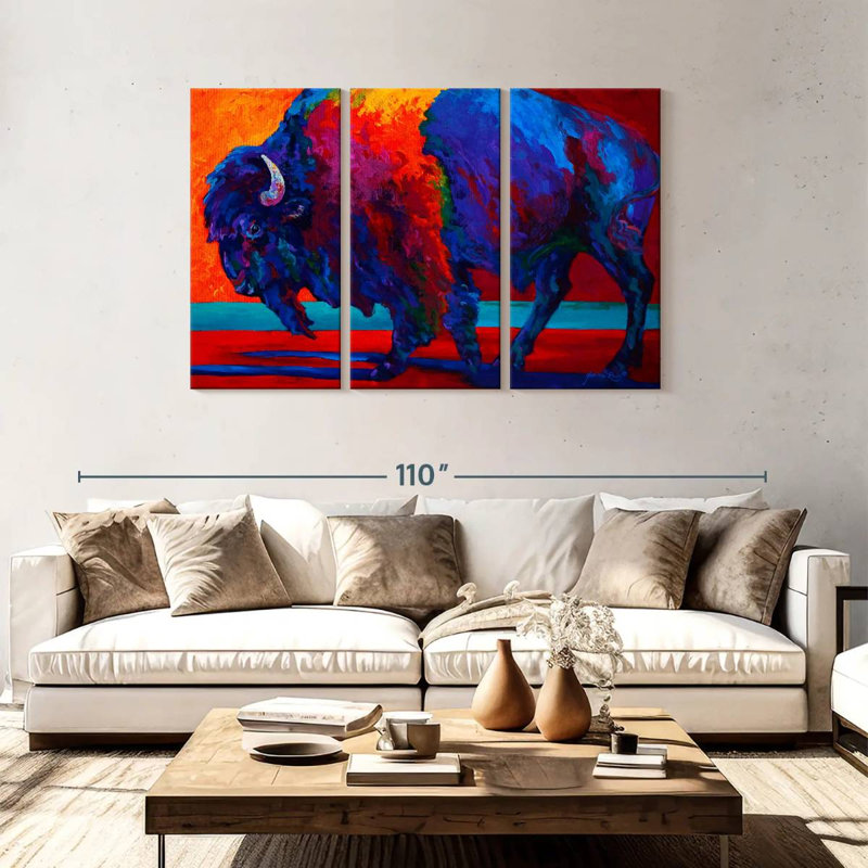 Abstract Bison, 48" H x 74" W
