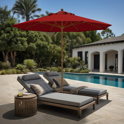 Parasol en bois de teck 9 pi