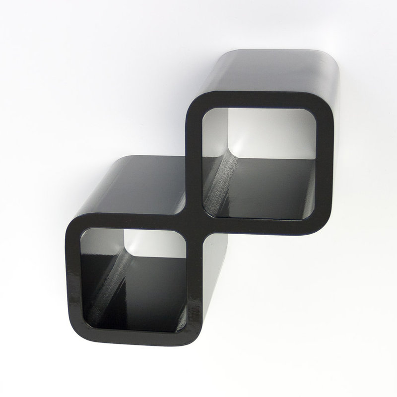 2 Piece Cube Shelf, Black