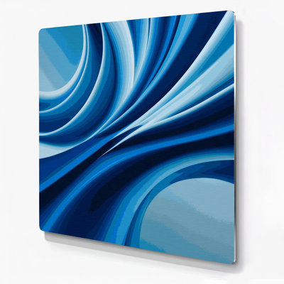 Gradient Abstract 16 Blue Metal Wall Art