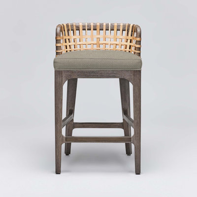Palms Upholstered Bar Stool with Solid Wood Frame