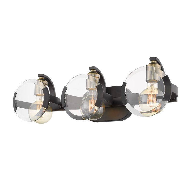 Zendaya 3 - Light Dimmable Vanity Light, Black/Aged Brass