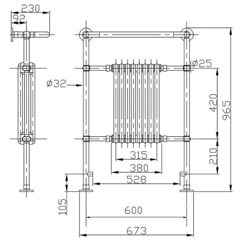 Traditional Towel Rail Heated Towel Rails