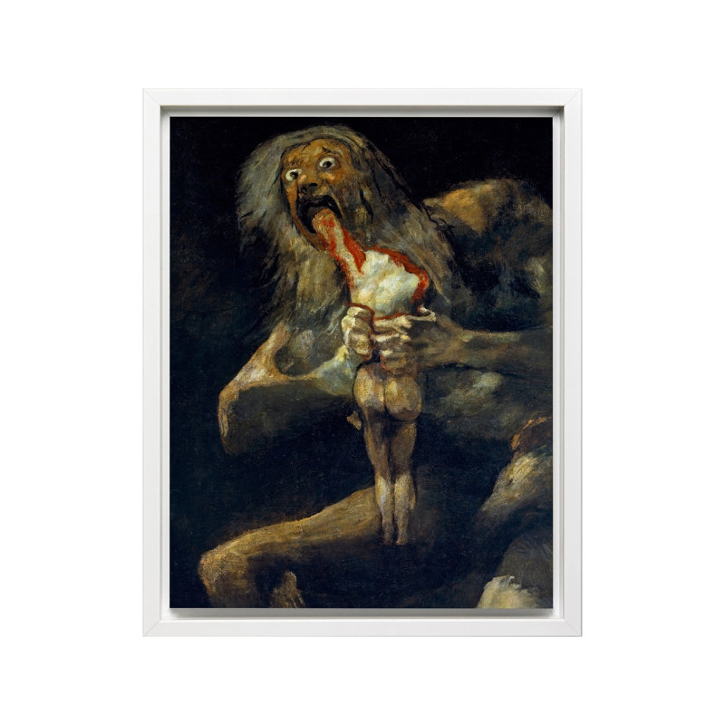 Francisco Goya - Saturne dévorant son fils, Canevas, H 24 po x l 32 po, Encadrement blanc