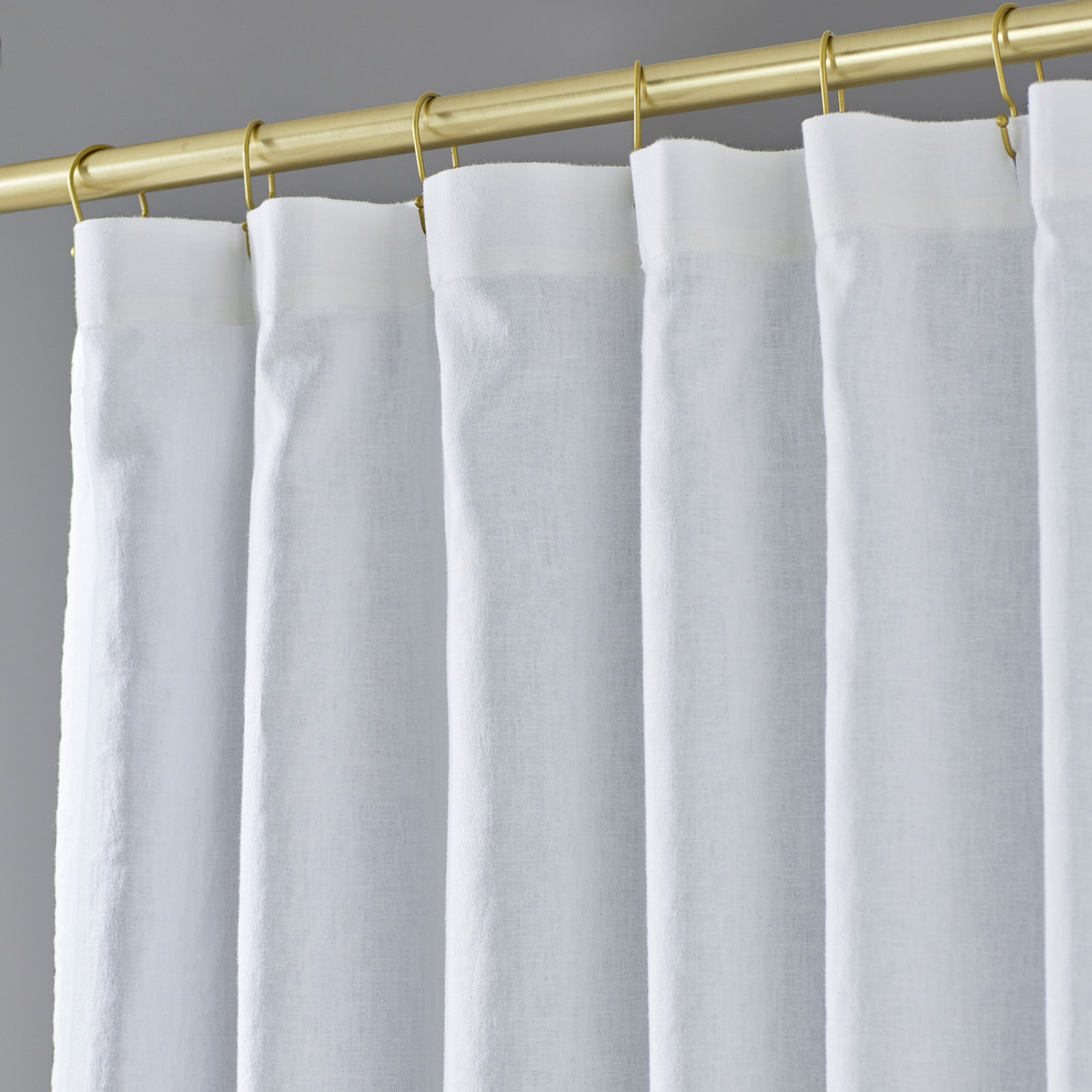 Jeffen Linen Blend Shower Curtain, White