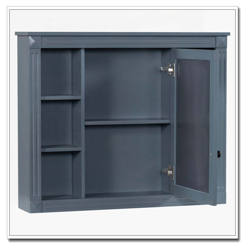 Pharmacie murale 35 po x 28 po pour salle de bain, Bleu