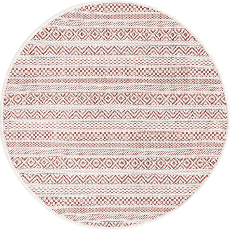 Indoor/Outdoor Glimmer Area Rug Brick Color, Round 5'3"