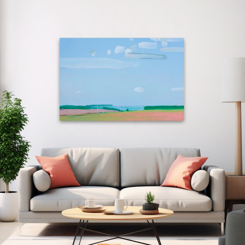 Ciel nuageux - art de paysages côtiers, H 40 po x l 60 po