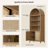 84.25''H Rattan Arched Bookcase With Adjustable Shelf-654932676