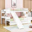 Lit superposé simple au-dessus de simple avec escalier de rangement, glissade, bureau et tiroirs Kayeson-1153663068