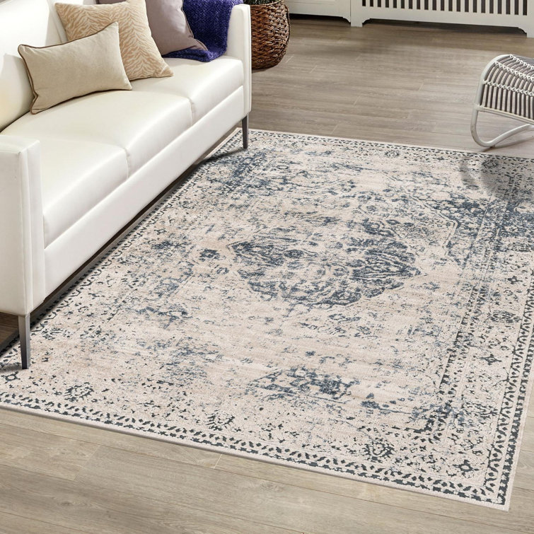 Arkeen Oriental Dark Blue/Beige/Ivory/Gray Area Rug