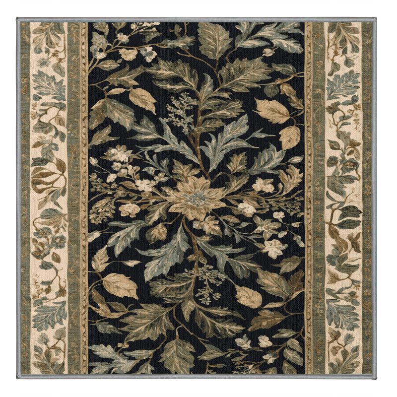 Tapis brun lavable à la machine, Carré 7 pi