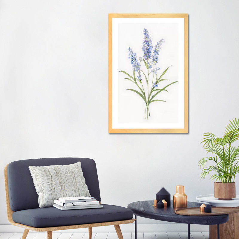Dainty Botanical Lavender, Natural Wood Paper, White, 32" H x 24" W x 1" D