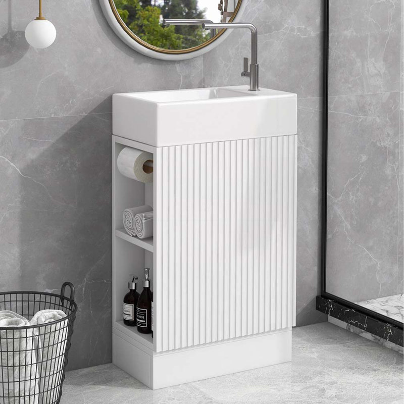 Meuble-lavabo 18,6 po avec lavabo, Blanc