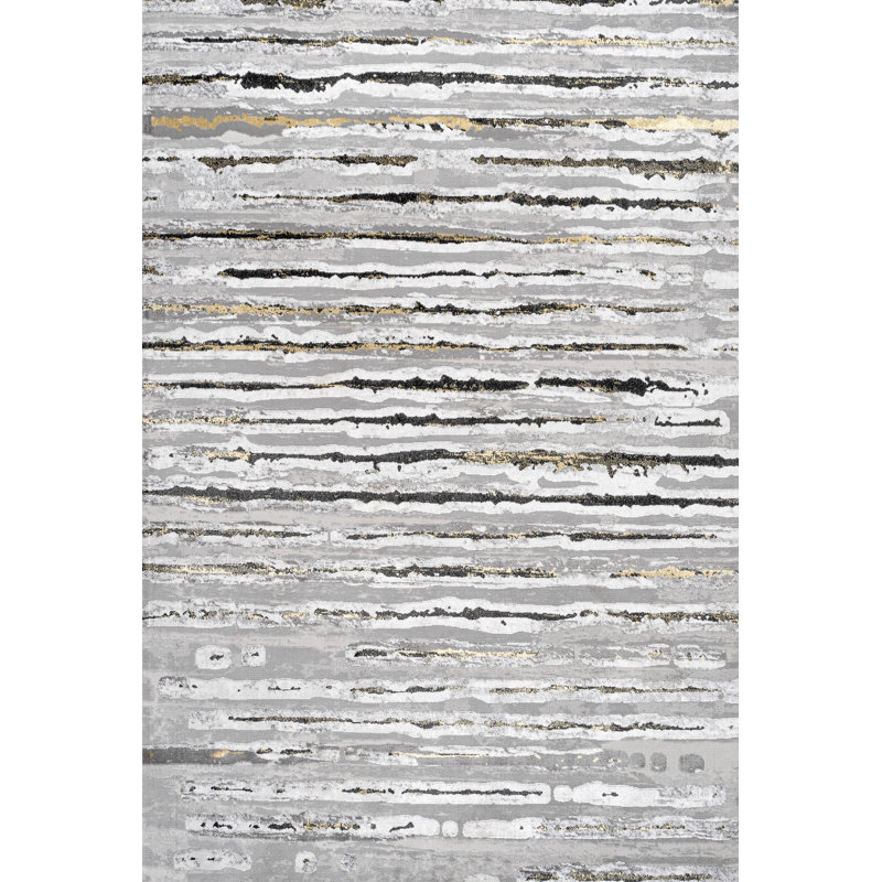 Tapis gris / noir Batten, Rectangle 2 pi 9 po x 5 pi
