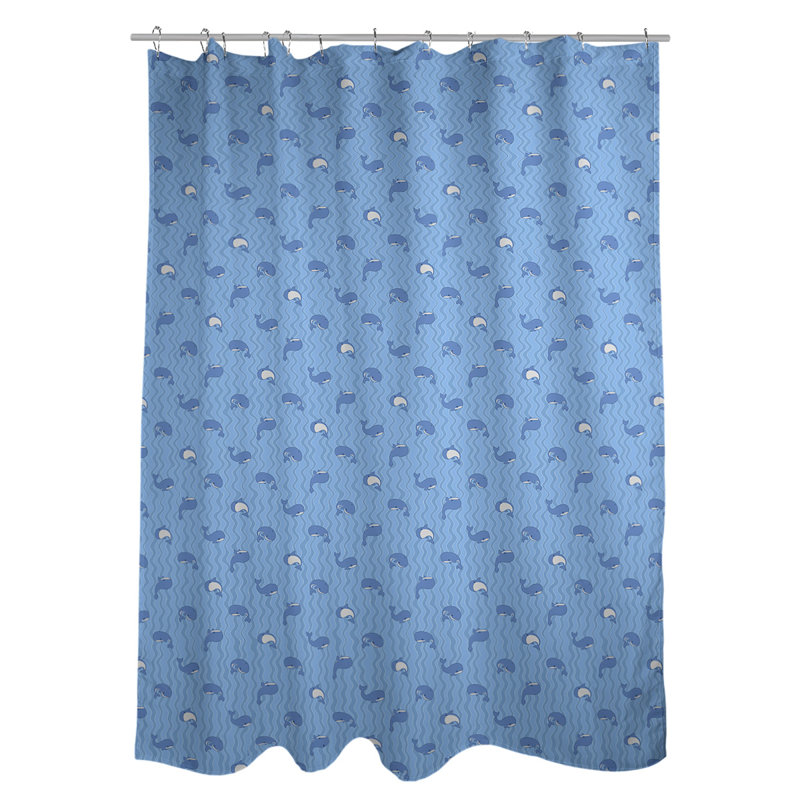 Katelyn Elizabeth Whales Single Shower Curtain, Blue
